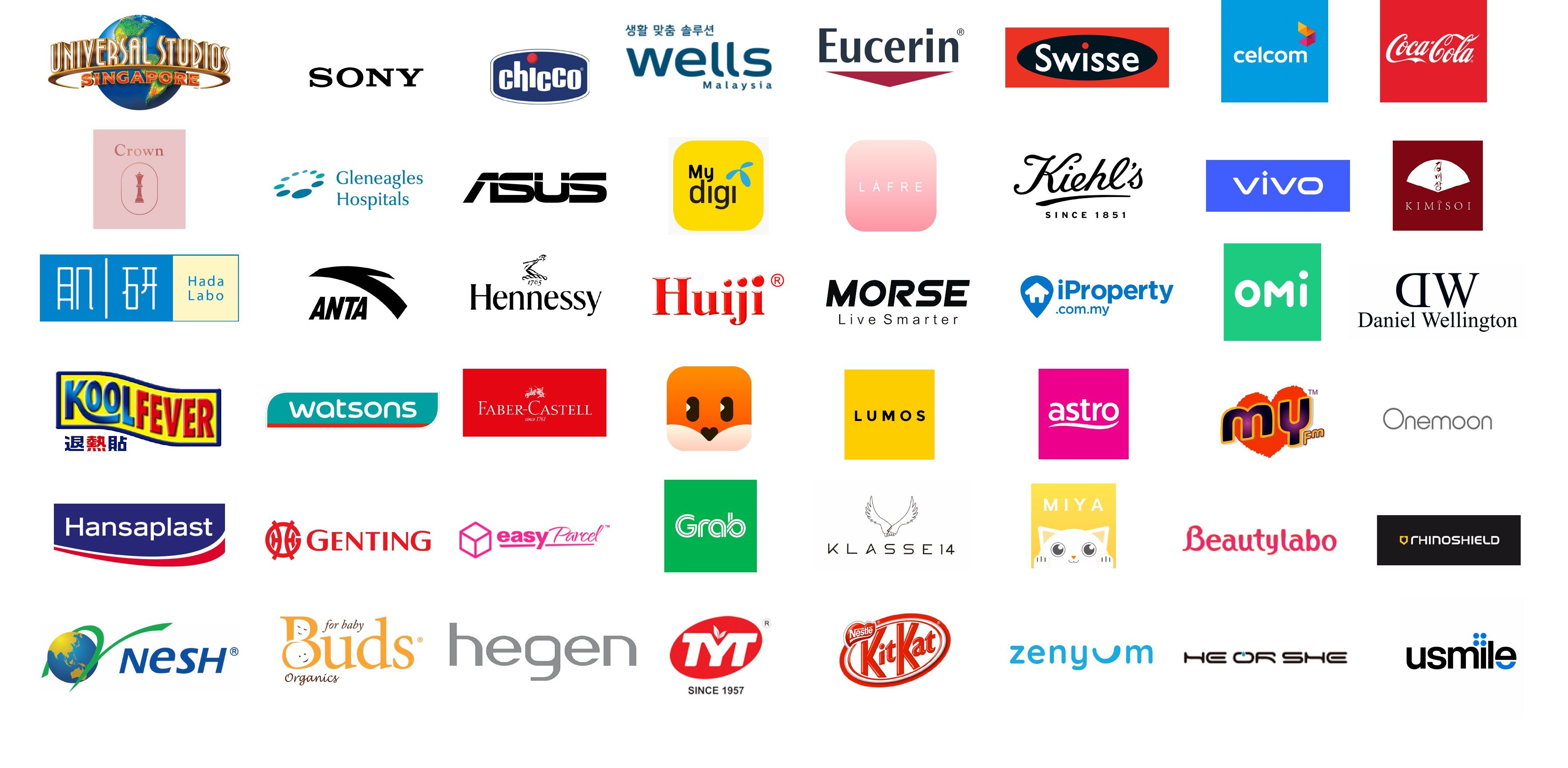 Brands worked with by Jeff Leong's agency